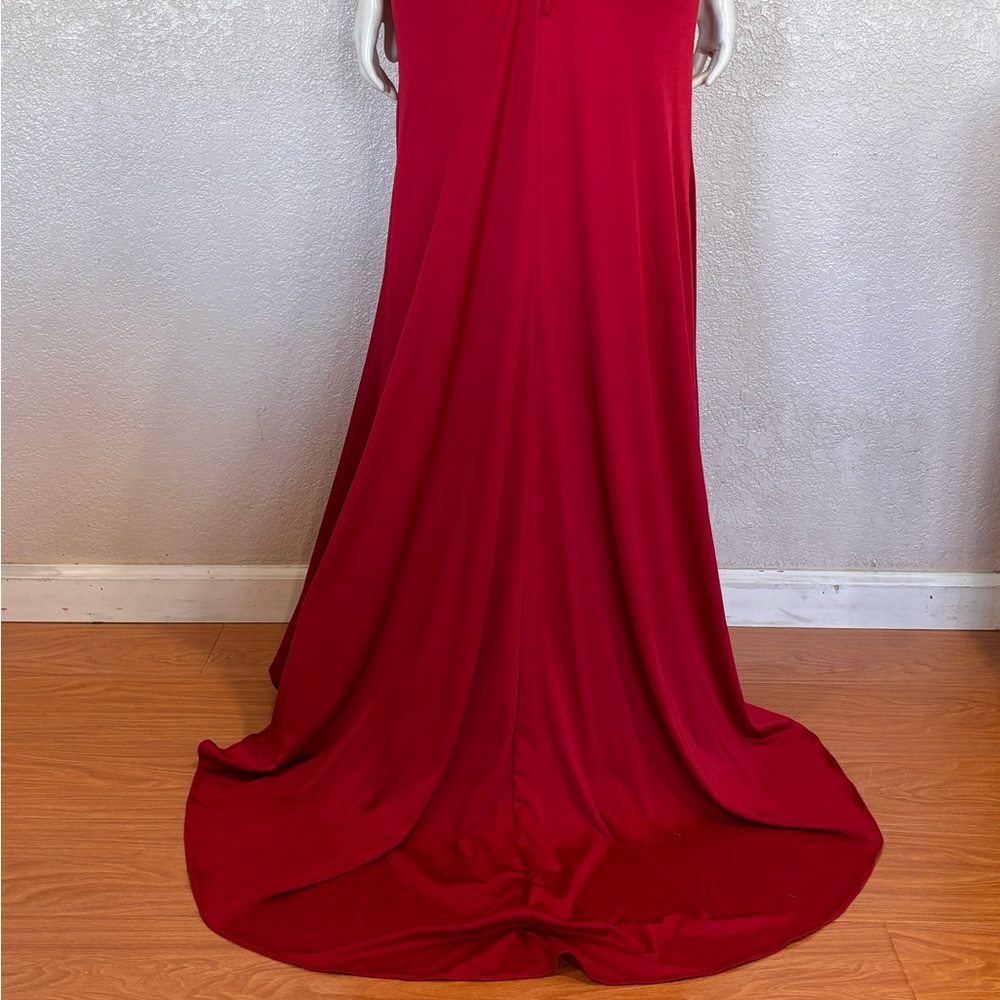 Red Rhinestone-Accent Prom Evening Gown - Picture 5 of 6